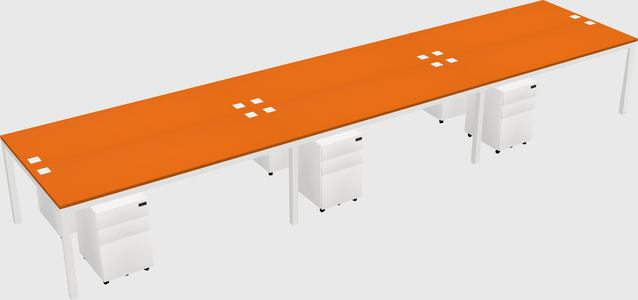 Shared rectangular desk