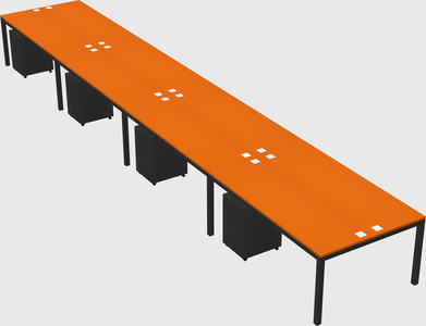 Shared rectangular desk
