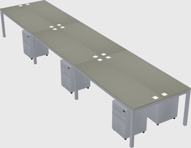 Shared rectangular desk