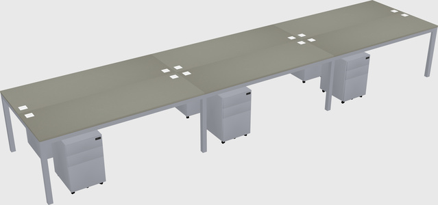 Shared rectangular desk