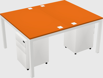 Shared rectangular desk