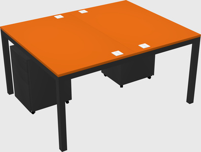 Shared rectangular desk