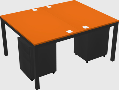 Shared rectangular desk
