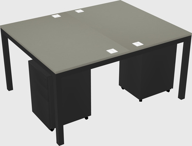 Shared rectangular desk
