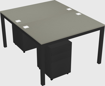 Shared rectangular desk