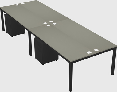 Shared rectangular desk
