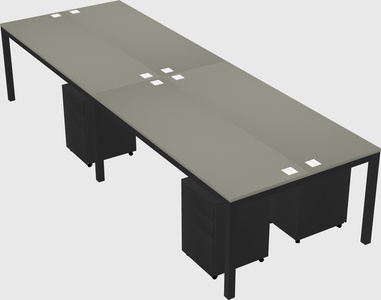 Shared rectangular desk
