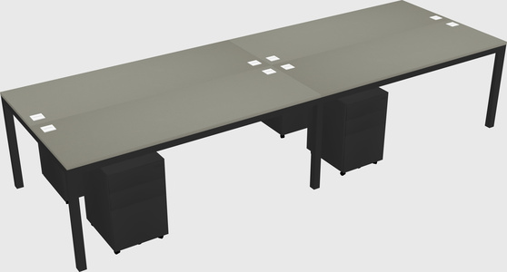 Shared rectangular desk