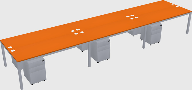Shared rectangular desk