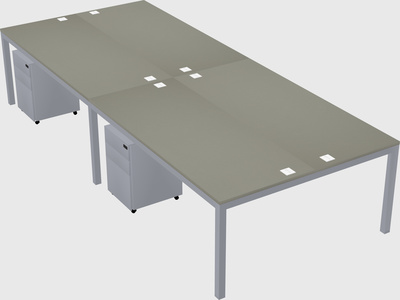 Shared rectangular desk
