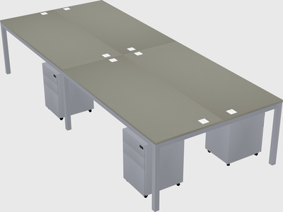 Shared rectangular desk