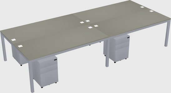 Shared rectangular desk