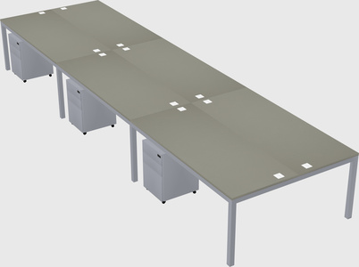 Shared rectangular desk