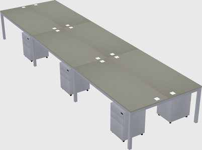 Shared rectangular desk