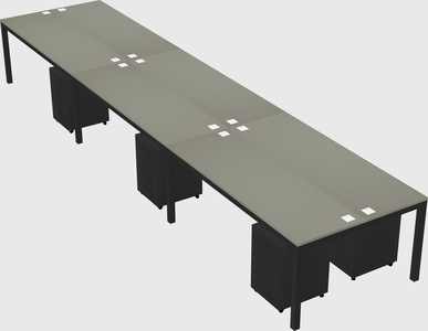 Shared rectangular desk