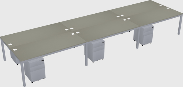 Shared rectangular desk