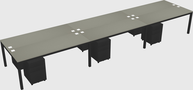 Shared rectangular desk