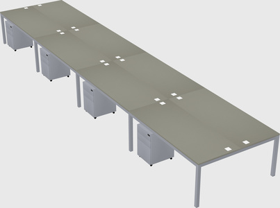Shared rectangular desk