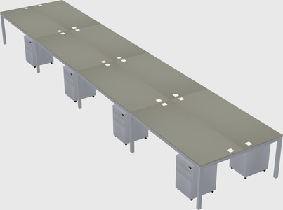 Shared rectangular desk