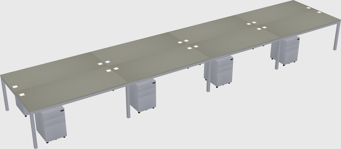 Shared rectangular desk