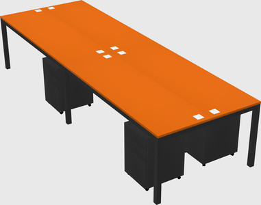 Shared rectangular desk