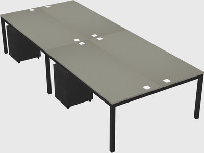 Shared rectangular desk