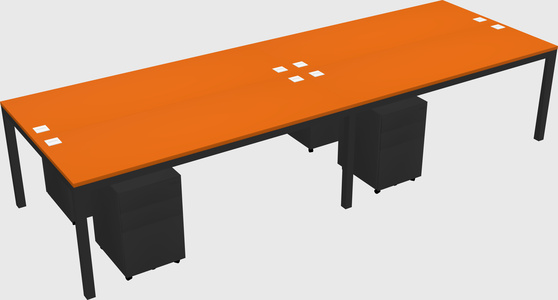Shared rectangular desk