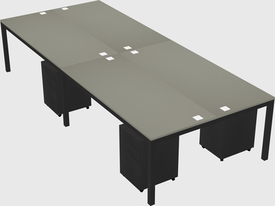 Shared rectangular desk