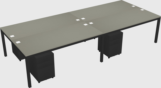 Shared rectangular desk