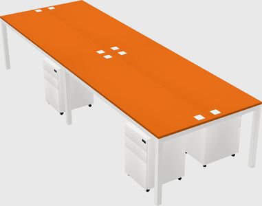 Shared rectangular desk
