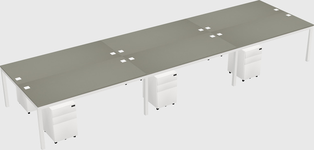 Shared rectangular desk