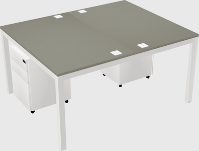 Shared rectangular desk