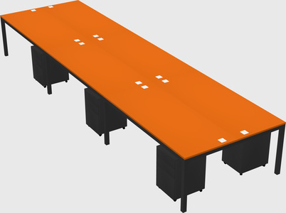 Shared rectangular desk