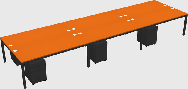 Shared rectangular desk