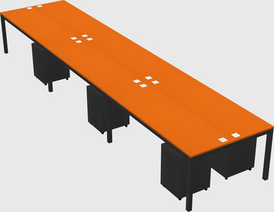 Shared rectangular desk