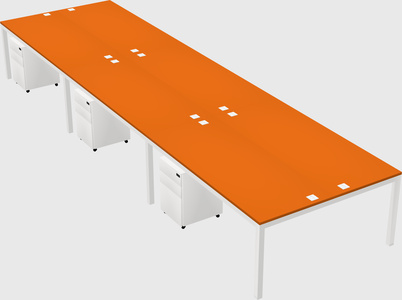 Shared rectangular desk