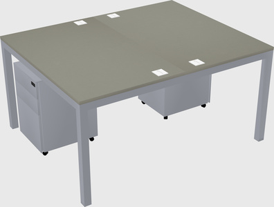 Shared rectangular desk