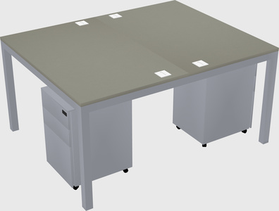 Shared rectangular desk