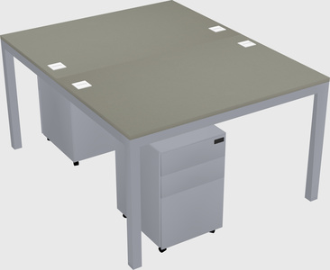 Shared rectangular desk