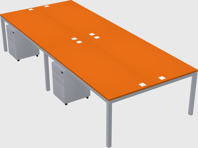 Shared rectangular desk