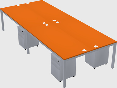 Shared rectangular desk