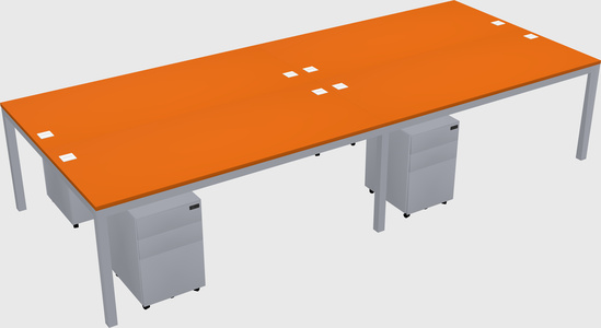 Shared rectangular desk