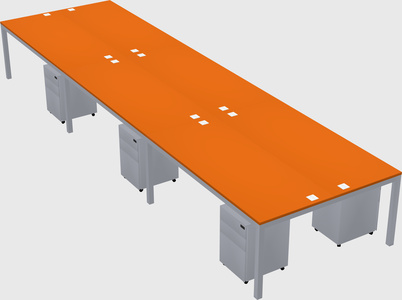 Shared rectangular desk