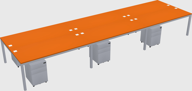 Shared rectangular desk