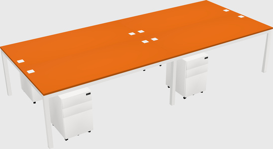 Shared rectangular desk