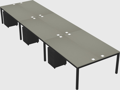 Shared rectangular desk