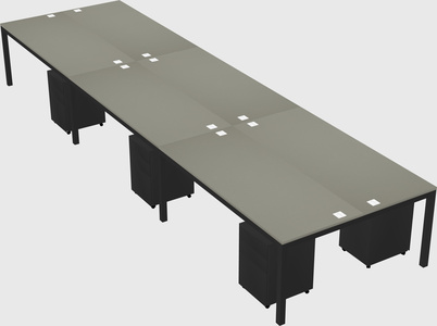 Shared rectangular desk