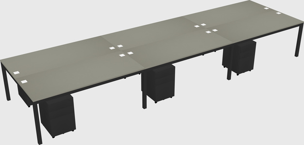 Shared rectangular desk