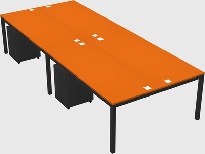Shared rectangular desk