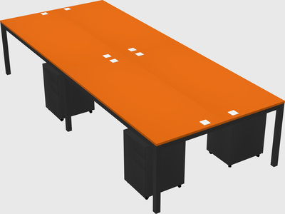 Shared rectangular desk